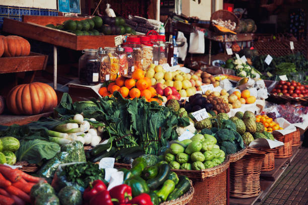Seasonal British vegetables and local market produce