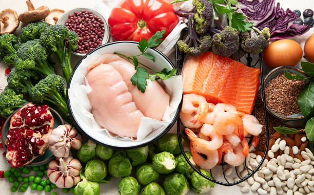 Variety of UK protein sources including fish, legumes and poultry